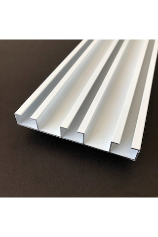 Üç Kanallı 240cm Alüminyum Beyaz Perde Rayı 80mm Kalın Üçlü Korniş Beyaz