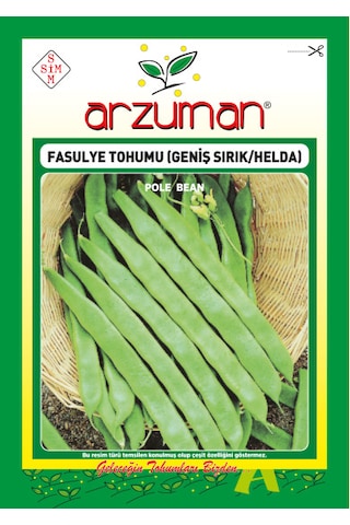 Arzuman Geniş Sırık Fasulye Tohumu 50 Gr