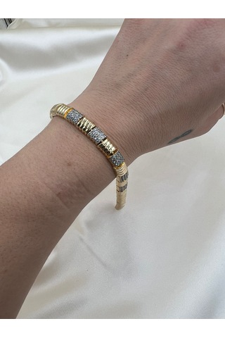 Çelik Zirkon Taşlı Ray Bileklik