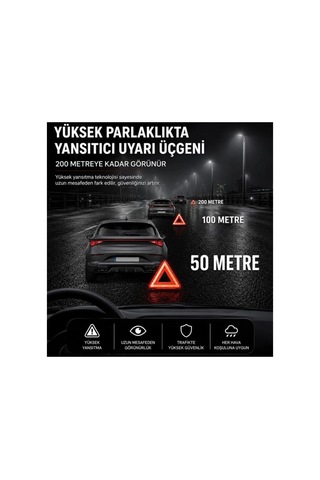 Katlanabilir Üçgen Acil Durum Reflektörü Çok Renkli