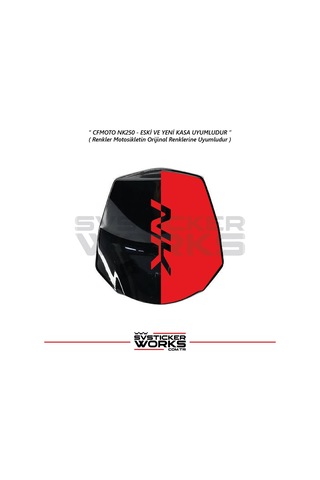 Cfmoto 250nk Siper Sticker Siperlik Tur Camı Sticker Nk Yazılı Etiket Kırmızı