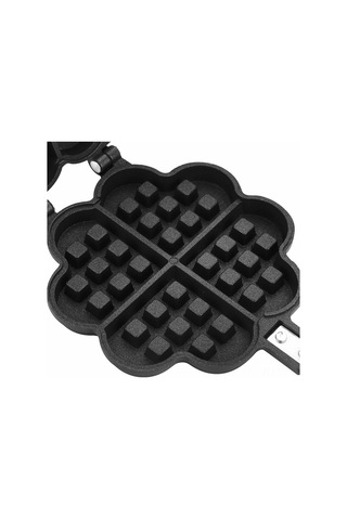 Padalink Ev Mutfak İçin Kaliteli Alüminyum Kalp Şekilli Waffle Pişirme Kalıbı, Anti Yapışkan Zeminli, Gaz Ocağı Uyumlu, Kolay Temizlenir, Evde Lezzetli Kahvaltılar Gri