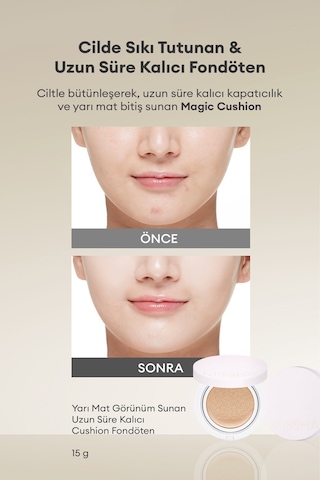 Missha Magic Cushion Cover Lasting Yüksek Kapatıcı Yarı Mat SPF50+ PA+++ Fondöten No.21 15 G