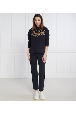 Tommy Hilfiger Newyork Bayan Kapşonlu Sweatshirt Siyah