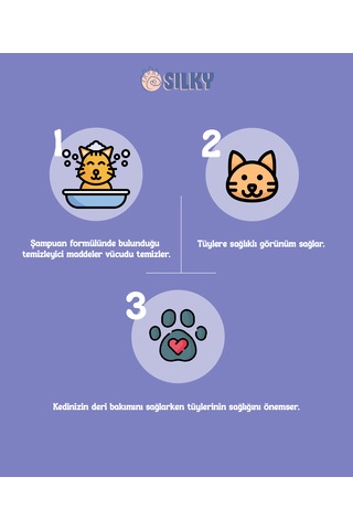 Silkypetwash - Kedilere Özel Doğal Lavanta Özlü Şampuan - 250ml