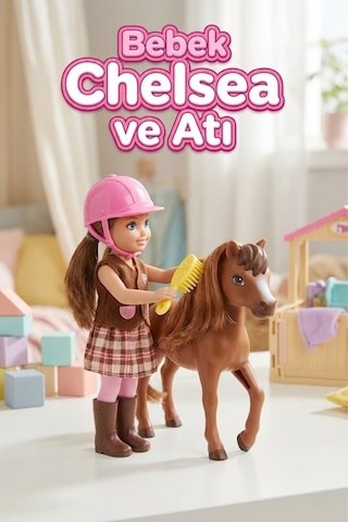 Chelsea Atlı Binici Bebek Ve Sevimli Atı Oyun Seti - Taraklı, Aksesuarlı Kız Çocuk Oyuncak