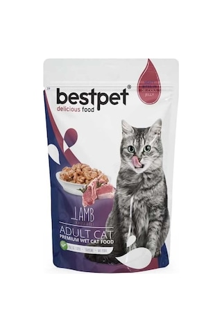 Bestpet Kuzu Etli Jelly Pouch Yetişkin Kedi Yaş Maması 85 G