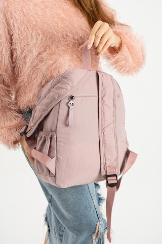 Baginn Kadın Sırt Çantası Ultra Hafif Poliamid Kumaş Su Geçirmez Çok Cepli Günlük Sırt Çantası 35 25 Cm Pembe
