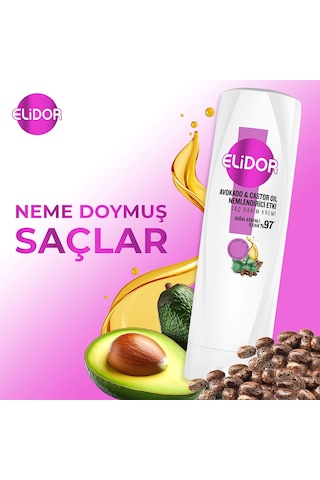 Elidor Avokado ve Castor Oil Nemlendirici Etki Saç Bakım Kremi 2 x 350 ML