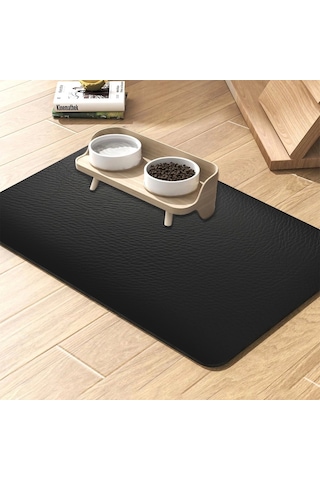 Matgo Pati Beslenme Matı Kaymaz Su Geçirmez Suni Deri Kedi Köpek Mama Paspası 40 x 60 CM