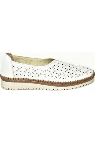Fox Shoes U555300203 Beyaz Hakiki Deri Comfort Ortopedik Taban Kadın Ayakkabı Beyaz-hakiki Deri Beyaz