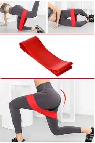 60 Cm Pilates Jimnastik Egzersiz Yoga Direnç Bandı Kırmızı - Ağı