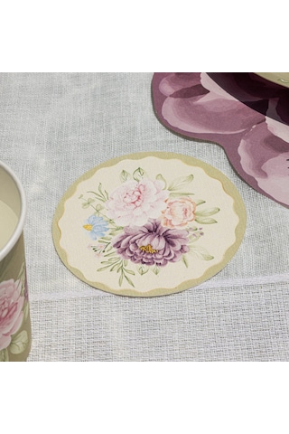 Peony Kağıt Bardak Altlığı 10 Cm 12'li Paket Beyaz