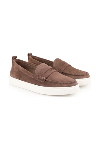 Libero Lz5898 Loafer Detaylı Süet Kalın Eva Taban Kadın Sneaker / Slip-on Sütlü Kahve