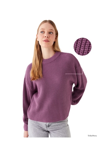 Trikonova Oversize Triko Kazak Lila
