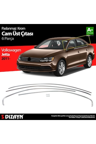 S-Dizayn  Volkswagen Jetta Krom Cam Üst Çıtası 6 Prç. 2011 Üzeri