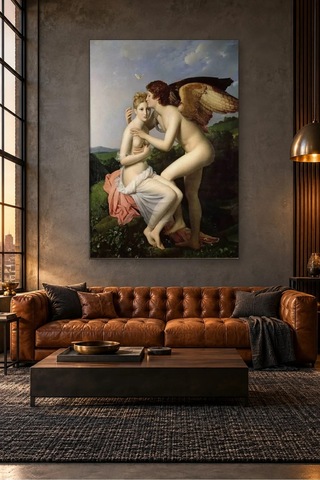 Fida Gerard Psyche Ve Eros İlk Öpücük Canvas Tablo Çok Renkli