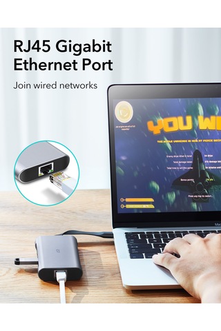 Esr 8-in-1 Usb-c Hub: 4k Hdmı, Gigabit Ethernet Rj45 , 100w Pd Şarj Ve Yüksek Hızlı Veri Aktarımı