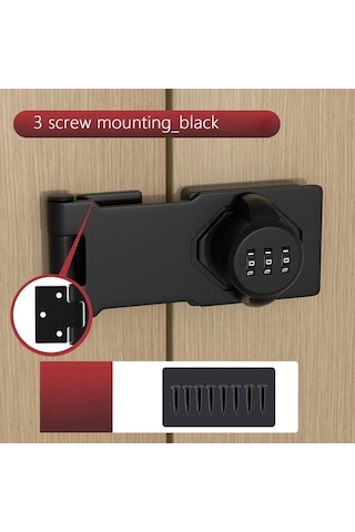 Besthome1 Suntek Dolap Kapı Kilidi - Ev Şifre Pet Üç-delikli Siyah