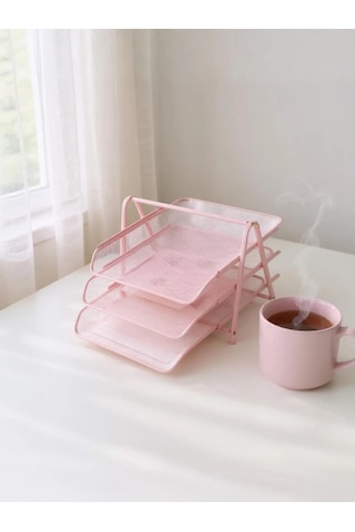 Need Perfore 3'lü Toz Pembe Evrak Rafı Nd-1022