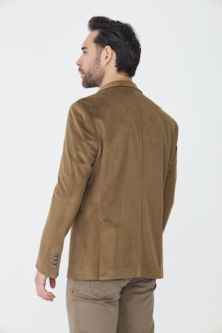 Kahverengi Fitilli Kadife Slim Fit Blazer Ceket Kahve