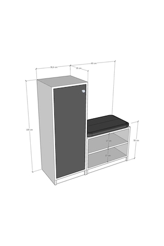 Asra Trend %100 Mdflam Kül Gri Ayakkabılık A-13 Çok Renkli