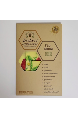Beebezz 3'lü Set / Çilek Çilek Desenler