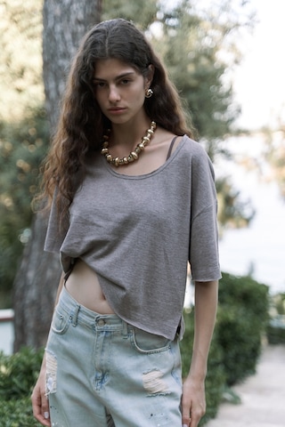Bohemai Ripley Yarım Kol Vizon T-shirt Vizon