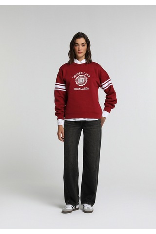 Colin's Colins Regular Fit Yuvarlak Yaka Baskılı Kadın Kirmizi Sweatshirt Cl1080907 Q1.v2 Red Kırmızı