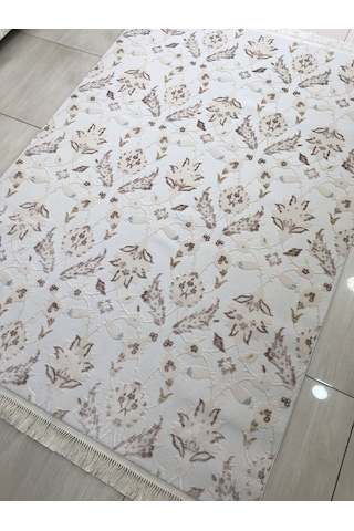 Flora Halı Adonis 0761 B 160X230 Beyaz Turkuaz Vizon 4 M2 Halı !