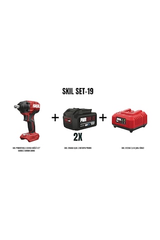 Skil Set-19 Skil Powertools 3241CA Akülü 1/2" Darbeli Somun Sıkma + 2x Skil 3104AA 4AH Li Batarya Promo + Skil 3122AA 2.4A Şarj Cihazı