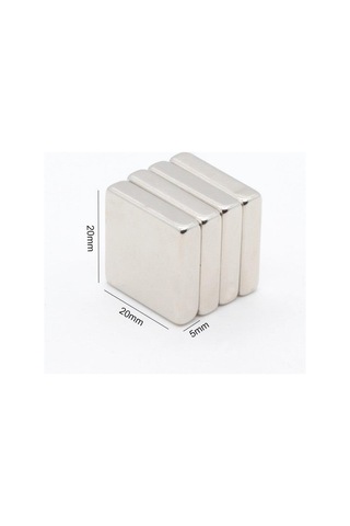 Güçlü Kare Neodyum Mıknatıs 20x20x5 Mm 4 Adet