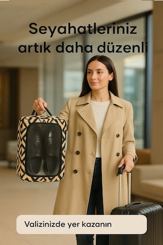 Valiz Düzenleyici I Ayakkabı Taşıma Çantası I Bavul Içi Düzenleyici I Ayakkabı Taşıma Kutusu Bej