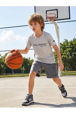 Civil Boys Yüksek Baskılı Ve Fermuarlı 6-9 Yaş Kapri - Gri