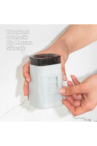 Porsima M543 Duvara Monte Yapışkanlı Otomatik Diş Macunu Sıkacağı Çok Renkli