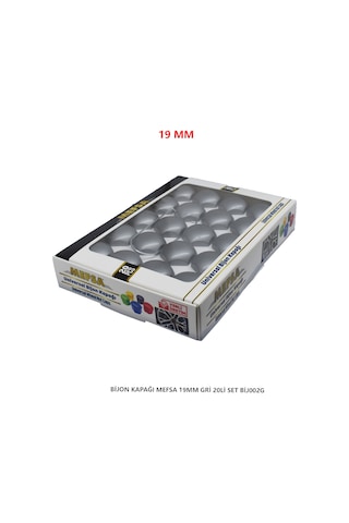 Bijon Kapağı Düz 19 Mm Gri 20 Li Set