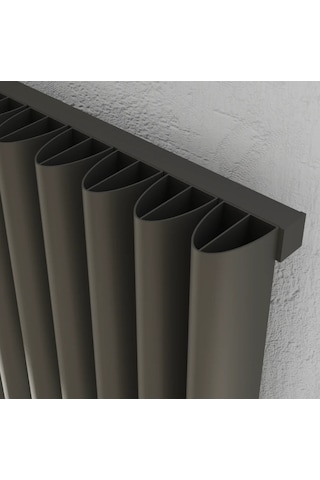 Lojimax Alüminyum Dekoratif Radyatör Albite 600x600mm 11 Dilim Dokulu Antrasit Gri 1331 W Yüksek Isıl Güç