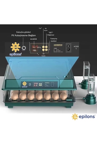 Slim Yeni Model 130 Lu Gün Sayaçlı Otomatik Kuluçka Makinesi Tavuk Kaz Ördek Kuş Yumurtası Uyumlu