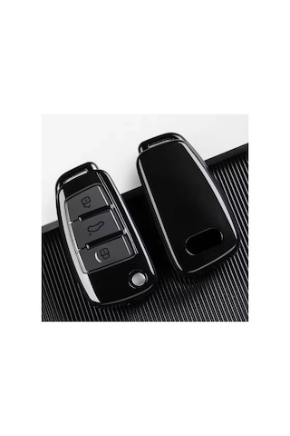 Audi A1 A3 8p 81 A4 A5 B6 B7 B8 A6 A7 C5 C6 4f Q3 Q5 Q7 Sustlı Lüx Anahtar Koruma Kılıfı Gri / Beyaz
