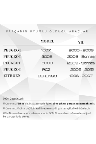 Peugeot, Citroen için Yakıt Depo Şamandıra Kapağı ve Contası