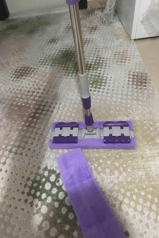 Teleskobik Cam Yer Tavan Silme - İstediğin Bezi Tak Kullan - 4 Mandallı -yedek Bezli Mop Seti Çok Renkli