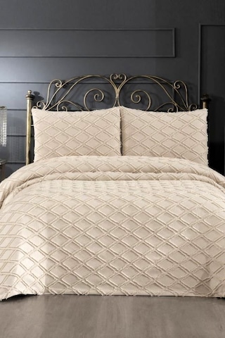 Prestij Puffy Yakut Çift Kişilik Yatak Örtüsü, Pike Örtüsü-kahve Kahve