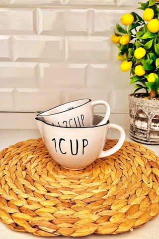 2'li Ölçü Kabı Bardağı Ölçü Seti 250/500 Ml
