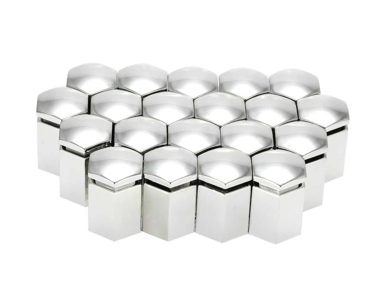 Neevoyu Vauxhall İçin 17mm Çelik Jant Somun Kapakları 20 Adet + Uygulama Aracı - Gümüş Renk, 30mm Yükseklik