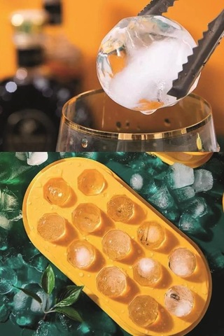 Buz Topu Yapma Kalıbı Buz Küpü Kokteyl Buzmatik Plastik 13 Gözlü Çok Renkli