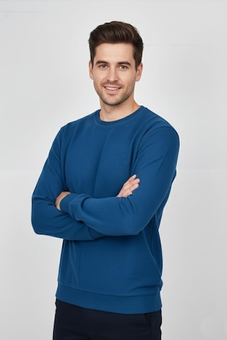 Baglan Erkek Büyük Beden Sıfır Yaka Selanik Sweatshirt Bgl-st04871 Petrol