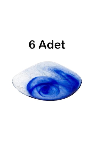 6lı 10641 Linden Batik Mavi 19 Cm Pasta Tabağı Takımı