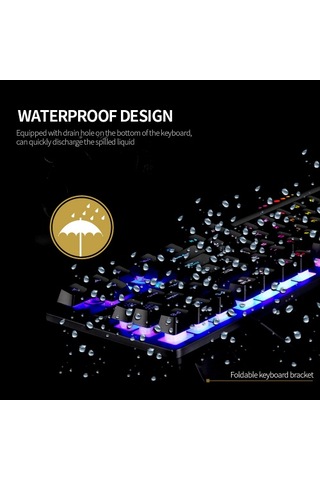 Gk-10 Usb Kablolu Klavye Oyun Klavyesi 87 Tuş Renkli Arka Aydınlatmalı Klavye Ergonomik Oyun Klavyesi Siyah