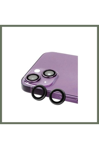 Bezos Apple iPhone 15 Uyumlu Raze Metal Kamera Lens - Siyah Bezos1 Siyah-
