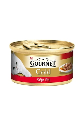 Gourmet Parça Etli Sığır Etli Kedi Konservesi 85 Gr. X 24 Adet